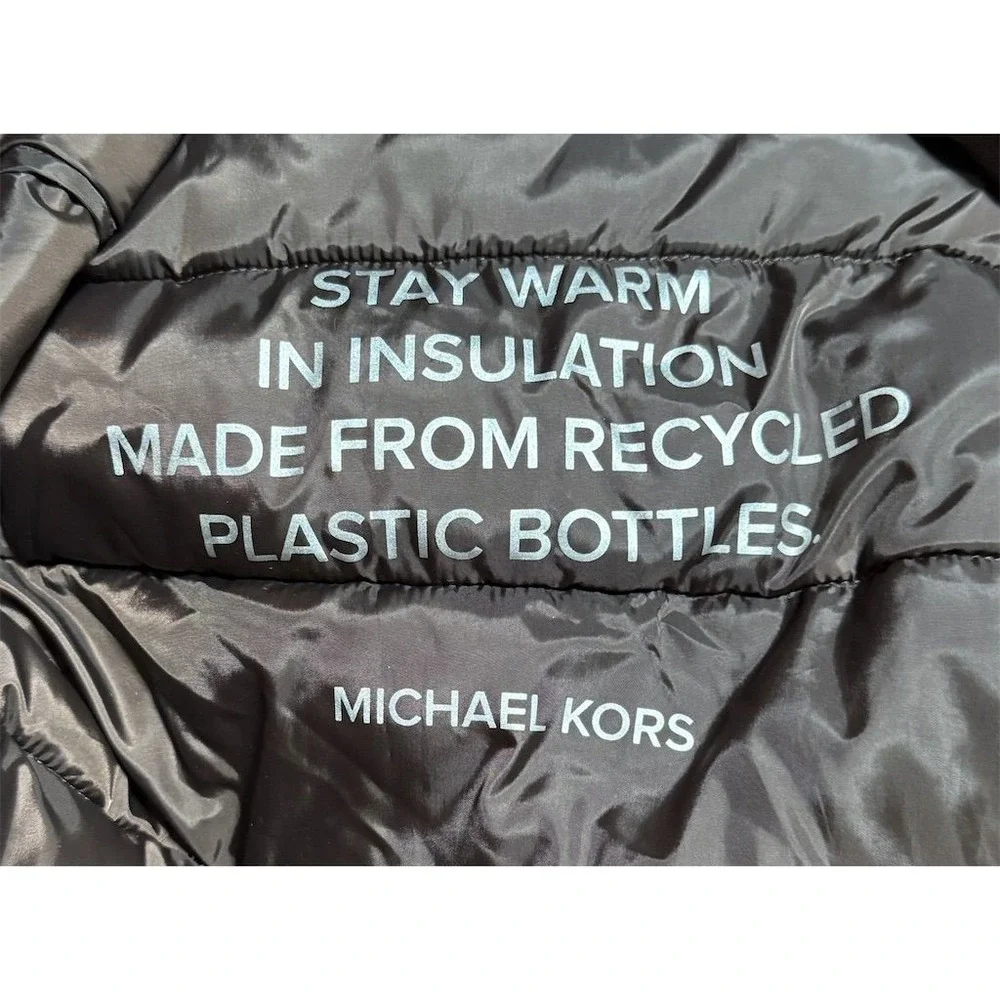 Michael Kors Men's Red Quilted‎ Puffer Jacket Size M recycled bottles some flaws
